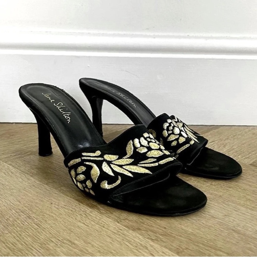 Gold and Black Heels